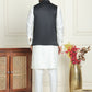 Embroidered Nehru Jacket With Solid Kurta Pyjama ( AANMKPWC 592W 7021Black  )