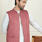 Embroidered Nehru Jacket With Solid Kurta Pyjama ( ANMKPWC 592W 7021Peach  )