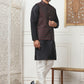 Woven Design Nehru Jacket With Solid Kurta Pyjama ( ANMKPWC 636B 7015Maroon )