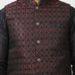 Woven Design Nehru Jacket With Solid Kurta Pyjama ( ANMKPWC 636B 7015Maroon )