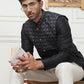 Woven Design Nehru Jacket With Solid Kurta Pyjama ( ANMKPWC 636B 7015Silver )