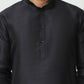 Woven Design Nehru Jacket With Solid Kurta Pyjama ( ANMKPWC 636B 7015Silver )