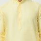 Woven Design Nehru Jacket With Solid Kurta Pyjama ( ANMKPWC 636L 7014Yellow )
