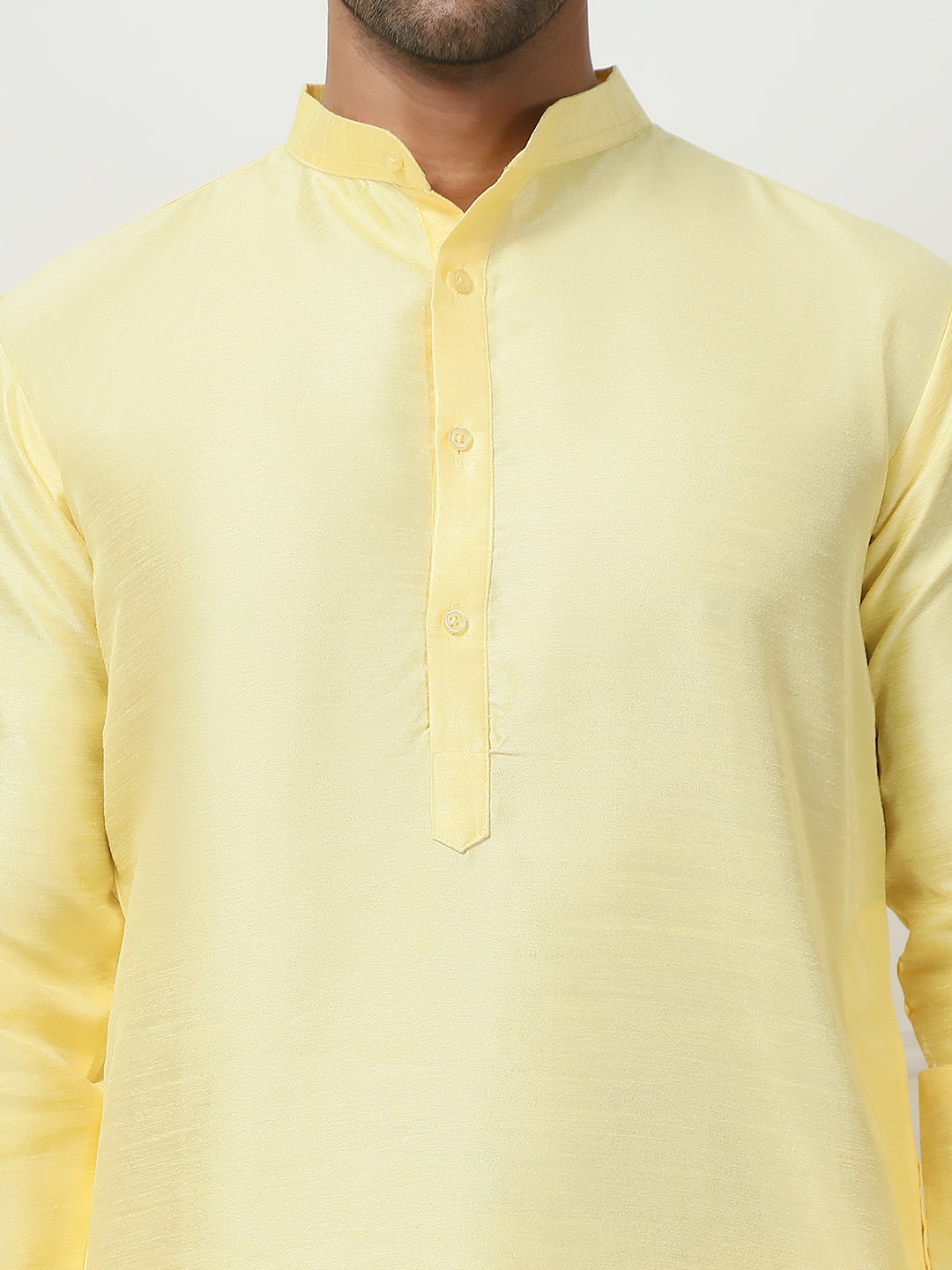 Woven Design Nehru Jacket With Solid Kurta Pyjama ( ANMKPWC 636L 7015Yellow )