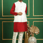 Embroidered and Sequin Nehru Jacket with Solid Kurta Pyjama ( ANMKPWC 636M 7011White )