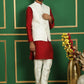 Embroidered and Sequin Nehru Jacket with Solid Kurta Pyjama ( ANMKPWC 636M 7011White )