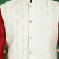 Embroidered and Sequin Nehru Jacket with Solid Kurta Pyjama ( ANMKPWC 636M 7011White )