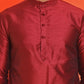 Men's Printed Nehru Jacket With Kurta Pyjama Set ( ANMKPWC 636M 7020Maroon )