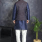 Embroidered Nehru Jacket With Solid Kurta Pyjama ( ANMKPWC 636N 7007Brown )