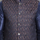 Embroidered Nehru Jacket With Solid Kurta Pyjama ( ANMKPWC 636N 7007Brown )