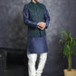 Embroidered Nehru Jacket With Solid Kurta Pyjama ( ANMKPWC 636N 7007Green )
