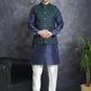 Embroidered Nehru Jacket With Solid Kurta Pyjama ( ANMKPWC 636N 7007Green )