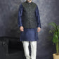 Embroidered Nehru Jacket With Solid Kurta Pyjama ( ANMKPWC 636N 7007Mehndi )