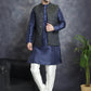 Embroidered Nehru Jacket With Solid Kurta Pyjama ( ANMKPWC 636N 7007Mehndi )