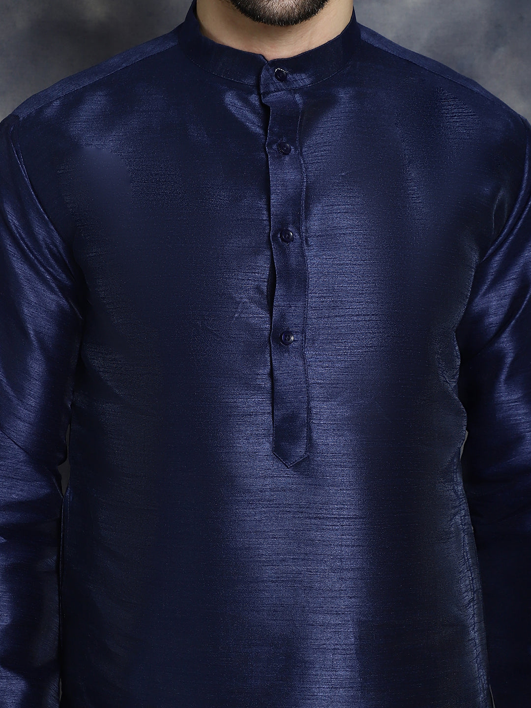 Sequins Printed Nehru Jacket with Solid Kurta Pyjama ( ANMKPWC 636N 7009Blue )