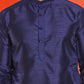Men's Printed Nehru Jacket With Kurta Pyjama Set ( ANMKPWC 636N 7020Blue )