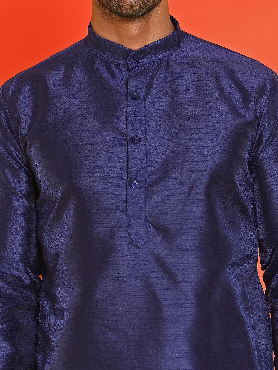 Men's Printed Nehru Jacket With Kurta Pyjama Set ( ANMKPWC 636N 7020Blue )