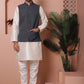 Embroidered and Sequin Nehru Jacket With Solid Kurta Pyjama ( ANMKPWC 636W 7004Grey )