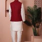 Embroidered and Sequin Nehru Jacket With Solid Kurta Pyjama ( ANMKPWC 636W 7004Maroon )