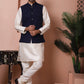 Embroidered and Sequin Nehru Jacket With Solid Kurta Pyjama ( ANMKPWC 636W 7004Navy )