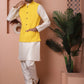 Embroidered and Sequin Nehru Jacket With Solid Kurta Pyjama ( ANMKPWC 636W 7004Yellow )