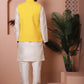 Embroidered and Sequin Nehru Jacket With Solid Kurta Pyjama ( ANMKPWC 636W 7004Yellow )