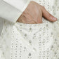 Embroidered and Sequin Nehru Jacket with Solid Kurta Pyjama ( ANMKPWC 636W 7008White )