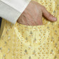 Embroidered and Sequin Nehru Jacket with Solid Kurta Pyjama ( ANMKPWC 636W 7008Yellow )