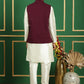 Embroidered and Sequin Nehru Jacket With Solid Kurta Pyjama ( ANMKPWC 636W 7012Purple )