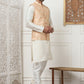 Woven Design Nehru Jacket With Solid Kurta Pyjama ( ANMKPWC 636W 7013Peach )