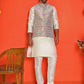Men's Woven Design Nehru Jacket With Solid Kurta Pyjama ( ANMKPWC 636W 7025Green )