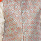 Men's Woven Design Nehru Jacket With Solid Kurta Pyjama ( ANMKPWC 636W 7025Green )