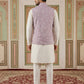 Velvet Embroidered Nehru Jacket Kurta Set ( ANMKPWC 636W 7030Purple )