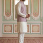 Velvet Embroidered Nehru Jacket Kurta Set ( ANMKPWC 636W 7030Purple )