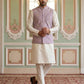 Velvet Embroidered Nehru Jacket Kurta Set ( ANMKPWC 636W 7030Purple )