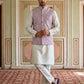 Velvet Embroidered Nehru Jacket Kurta Set ( ANMKPWC 636W 7030Purple )