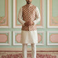 Floral Printed Nehru Jacket Kurta Set ( ANMKPWC 636W 7032Red )