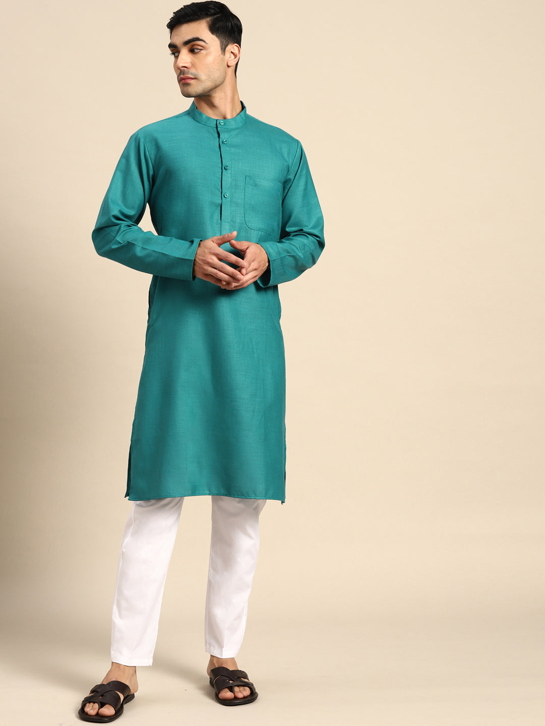 Solid Kurta for Men ( AAMKKO 101Green )