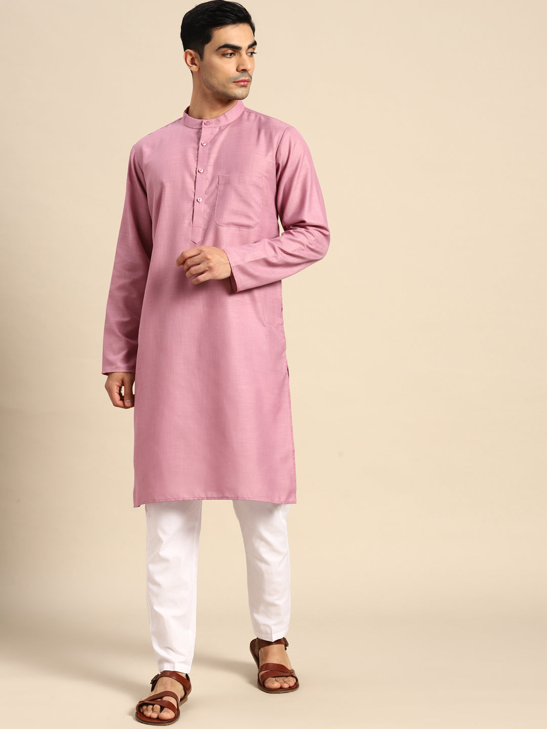 Solid Kurta for Men ( AAMKKO 101Magenta )
