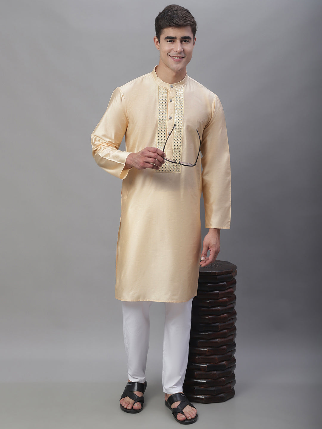 Mirror Work Kurtas ( ANMKO 108Cream )  [RT] [P-13]