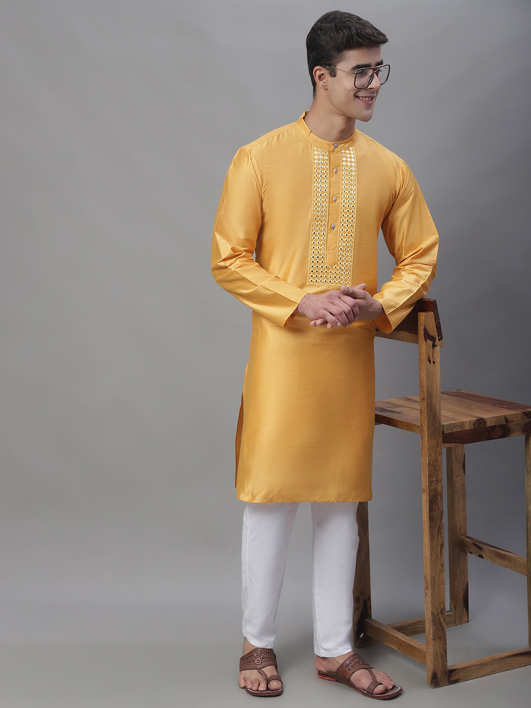 Mirror Work Kurtas ( ANMKO 108Mustard )  [RT] [P-13]