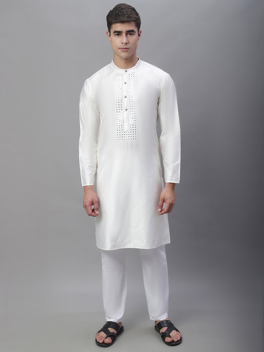 Mirror Work Kurtas ( ANMKO 108White )  [RT] [P-13]