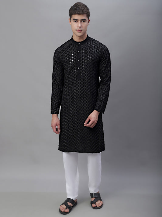 Embroidered Kurtas ( ANMKO 109Black )  [RT] [C-9]