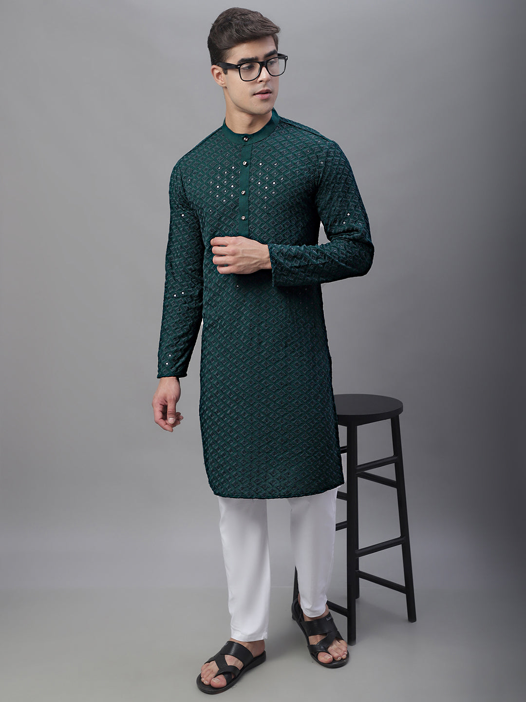 Embroidered Kurtas ( ANMKO 109Olive )  [RT] [C-9]