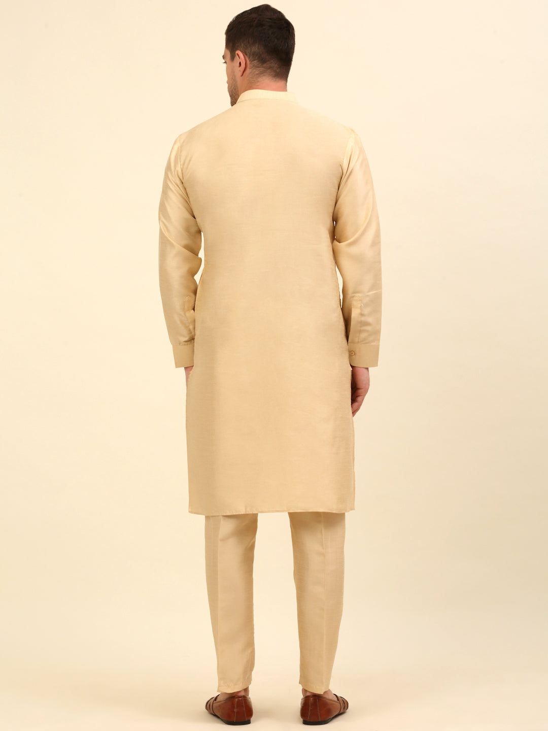 Solid Kurta Pyjama ( ANMKP 110Golden )