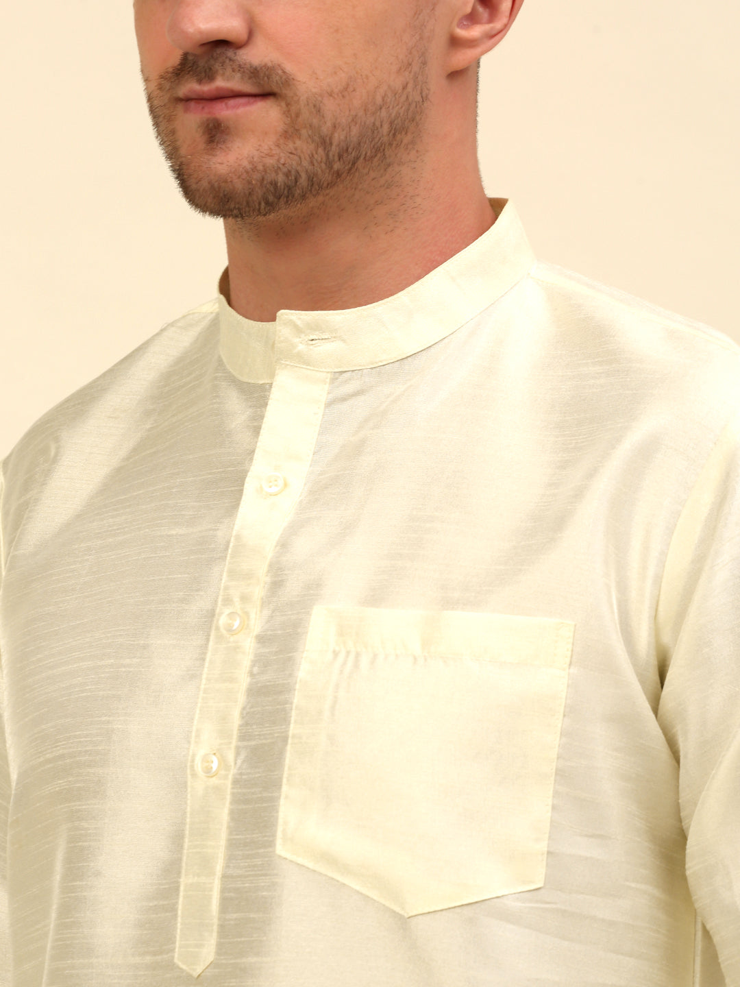 Solid Kurta Pyjama ( ANMKP 110White )