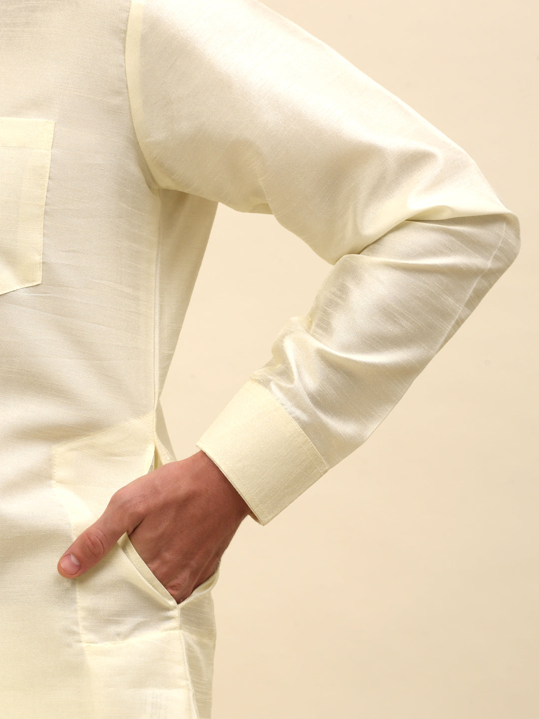 Solid Kurta Pyjama ( ANMKP 110White )