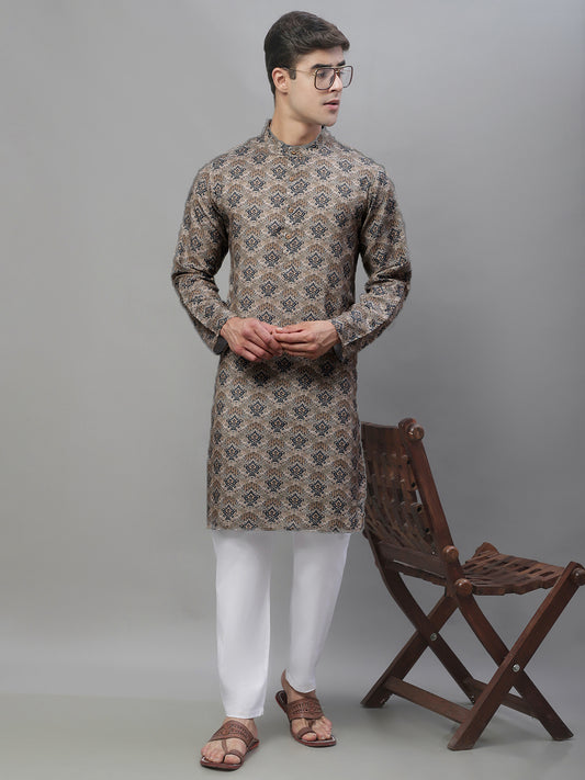 Floral Printed Kurtas ( ANMKO 111Brown ) [RT] [ K8 ]