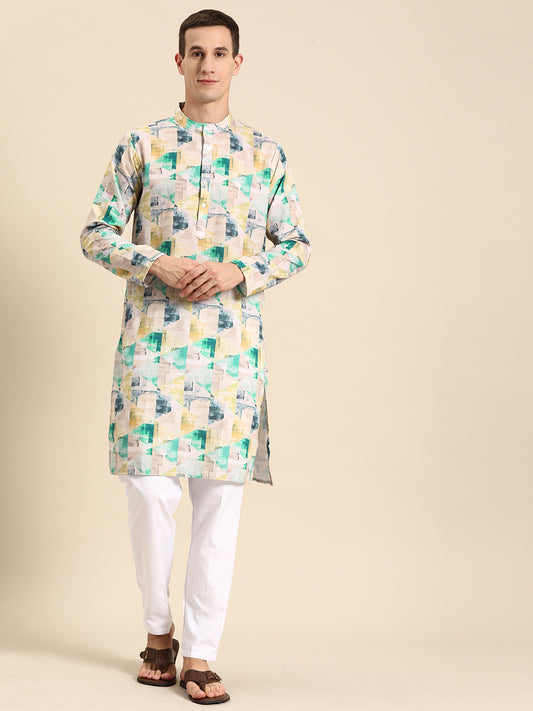 Printed Kurta Pyjama ( ANMKO 112Multi )