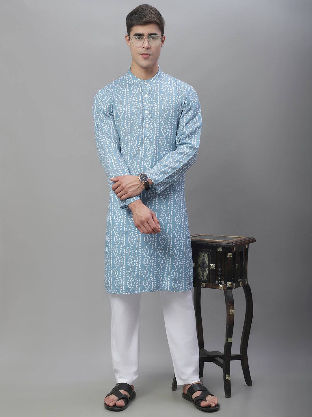 Bandhani Printed Kurtas ( ANMKO 112Sky )